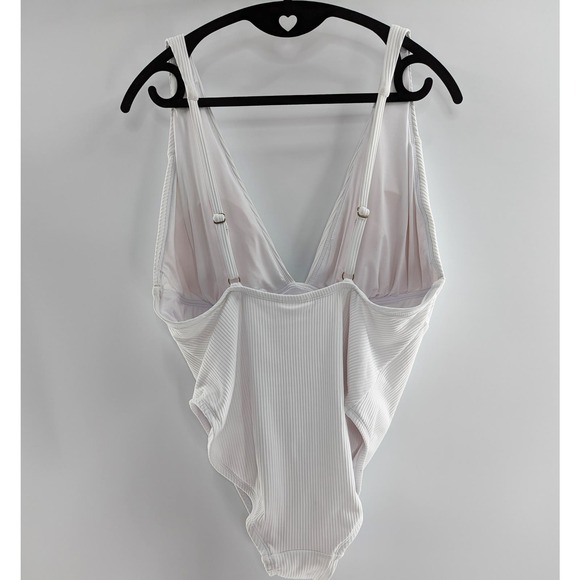 Andie Swim White Ribbed One Piece Swimsuit Sardinia - Picture 5 of 10